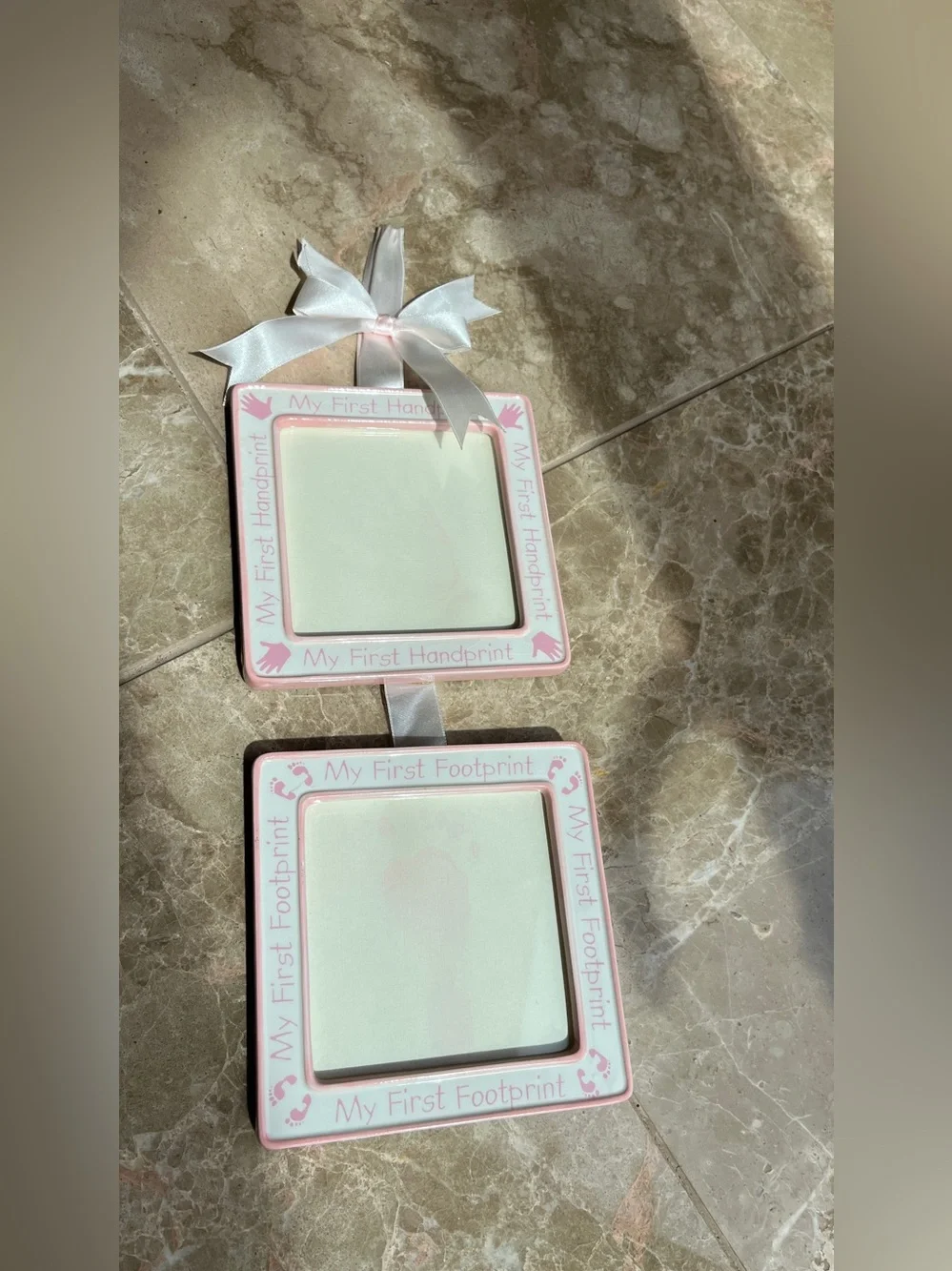 My First Handprint & Footprint Pink Hanging Photo Frame